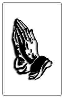DF35T 516 BK WT Black Praying Hands White Background copy